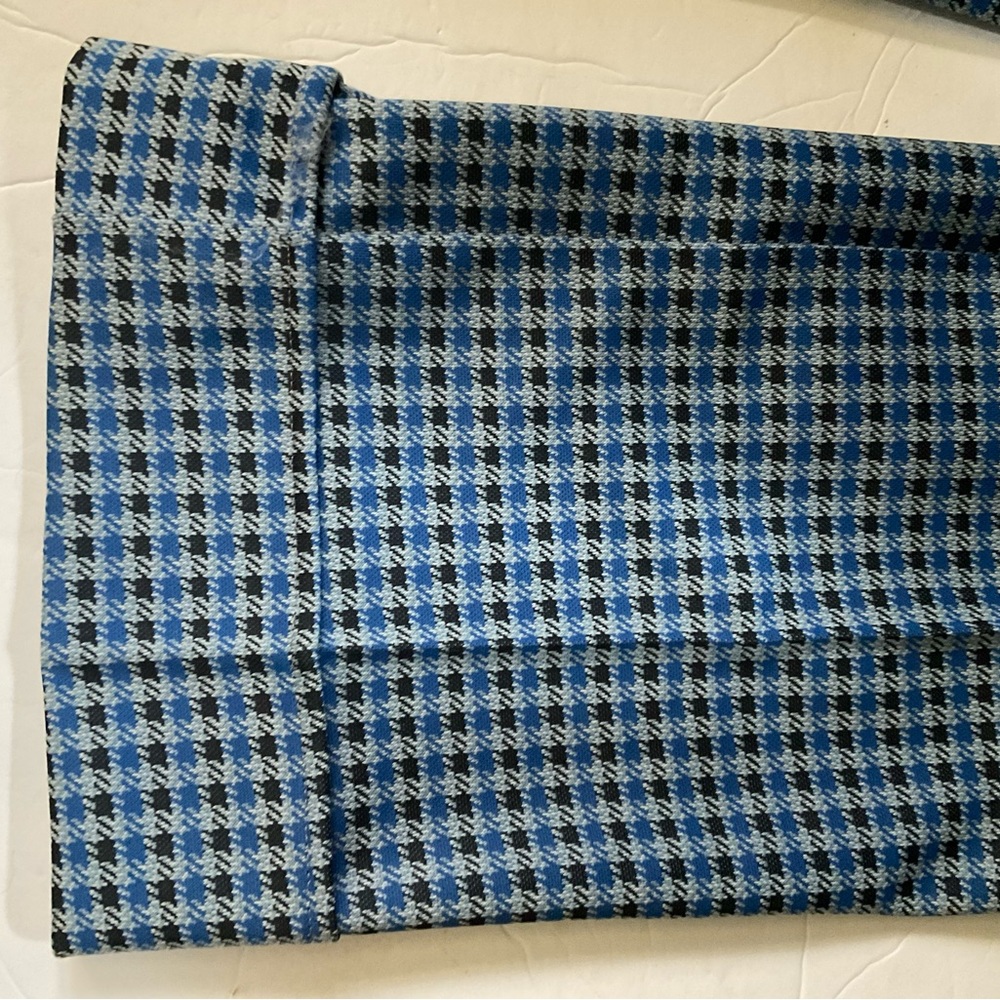 “VINTAGE” Eaton’s new old stock groovy blue checkered wide leg cuffed pants. - Picture 6 of 12